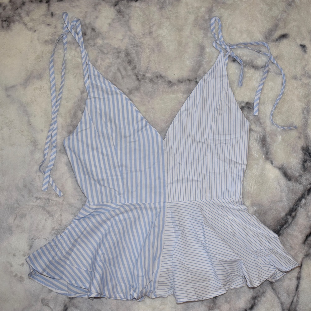 Zaful Tie Up Striped Tank Top